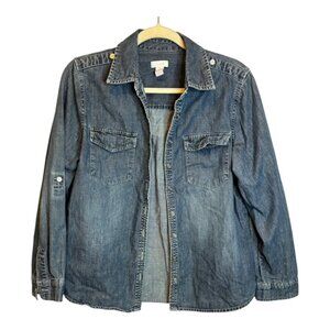 Chico's‎ Jacket Women's Size Medium Denim Jean Casual Blue Chicos 1